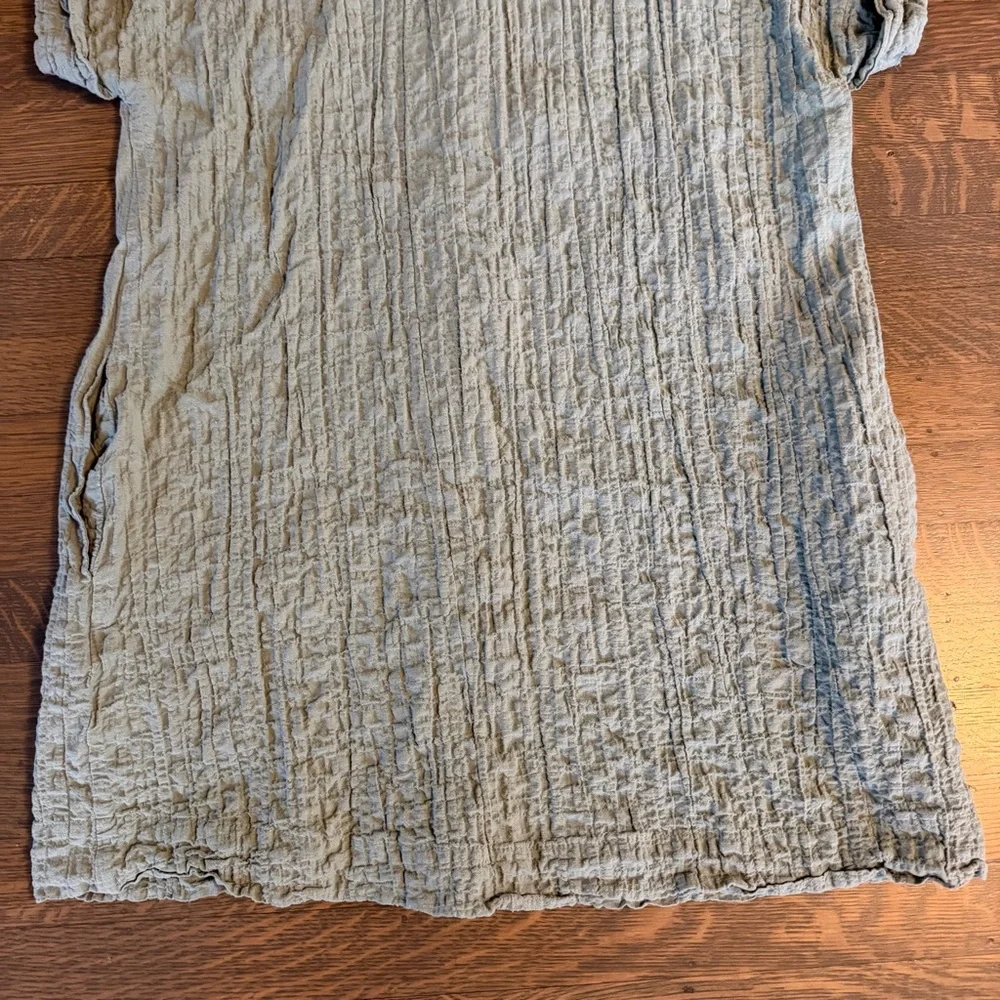 Abercrombie & Fitch Sage Green Crinkled Shirt Mini Dress - Picture 12 of 16